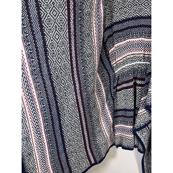 Alison Andrews Sweater L Blue Western Boho Argyle Chevron Concert Southwest Soft - Picture 7 of 11